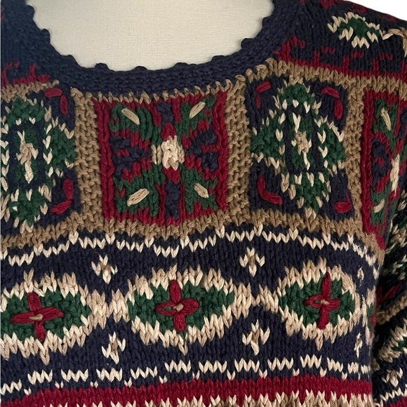 Vintage Cape Isle Chunky hand knitted gorgeous women’s sweater. Size large. - Picture 8 of 13